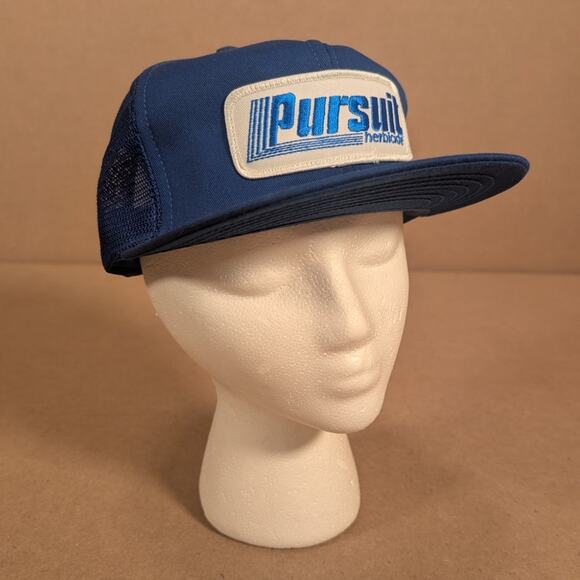 Vintage Pursuit Herbicide Agriculture Trucker Hat Blue Mesh Snapback Cap USA - Picture 5 of 7